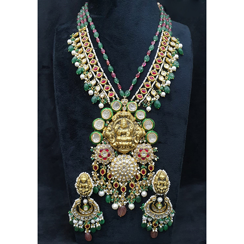 Uncut Diamond Polki Gold Long Set