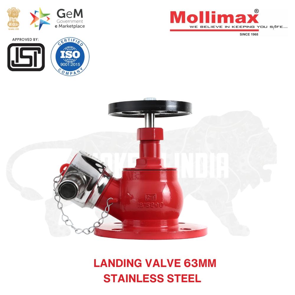 Single Headed Hydrant Valve - Stainless Steel, 75/80mm Inlet, Red Color | High Pressure Resistance, Leak-proof Design, Easy Operation, Isi Marked