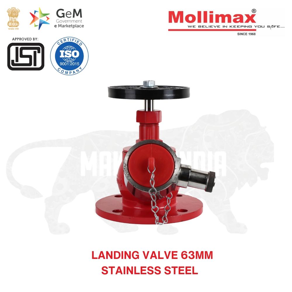 Single Headed Hydrant Valve - Stainless Steel, 75/80mm Inlet, Red Color | High Pressure Resistance, Leak-proof Design, Easy Operation, Isi Marked