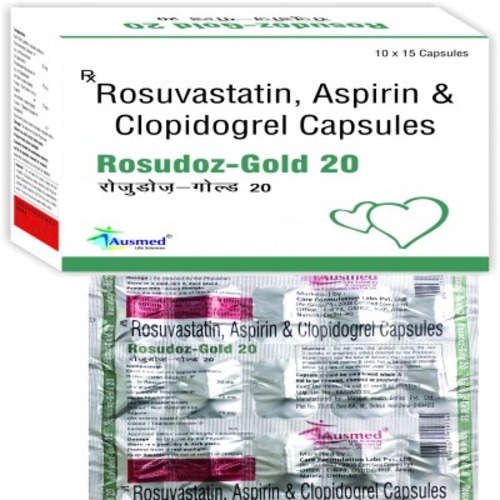 Rosuvastatin Calcium IP Eq. to Rosuvastatin 20 mg (As Film Coated Tablet) Aspirin IP 75 mg (As Gastro-resistant tablets IP) Clopidogrel Bisulphate IP Eq.to Clopidogrel 75 mg (As Granules)