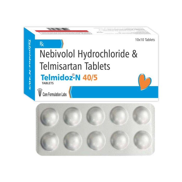 Nebivolol Hydrochloride IP Eq. to Nebivolol 5mg + Telmisartan IP 40mg