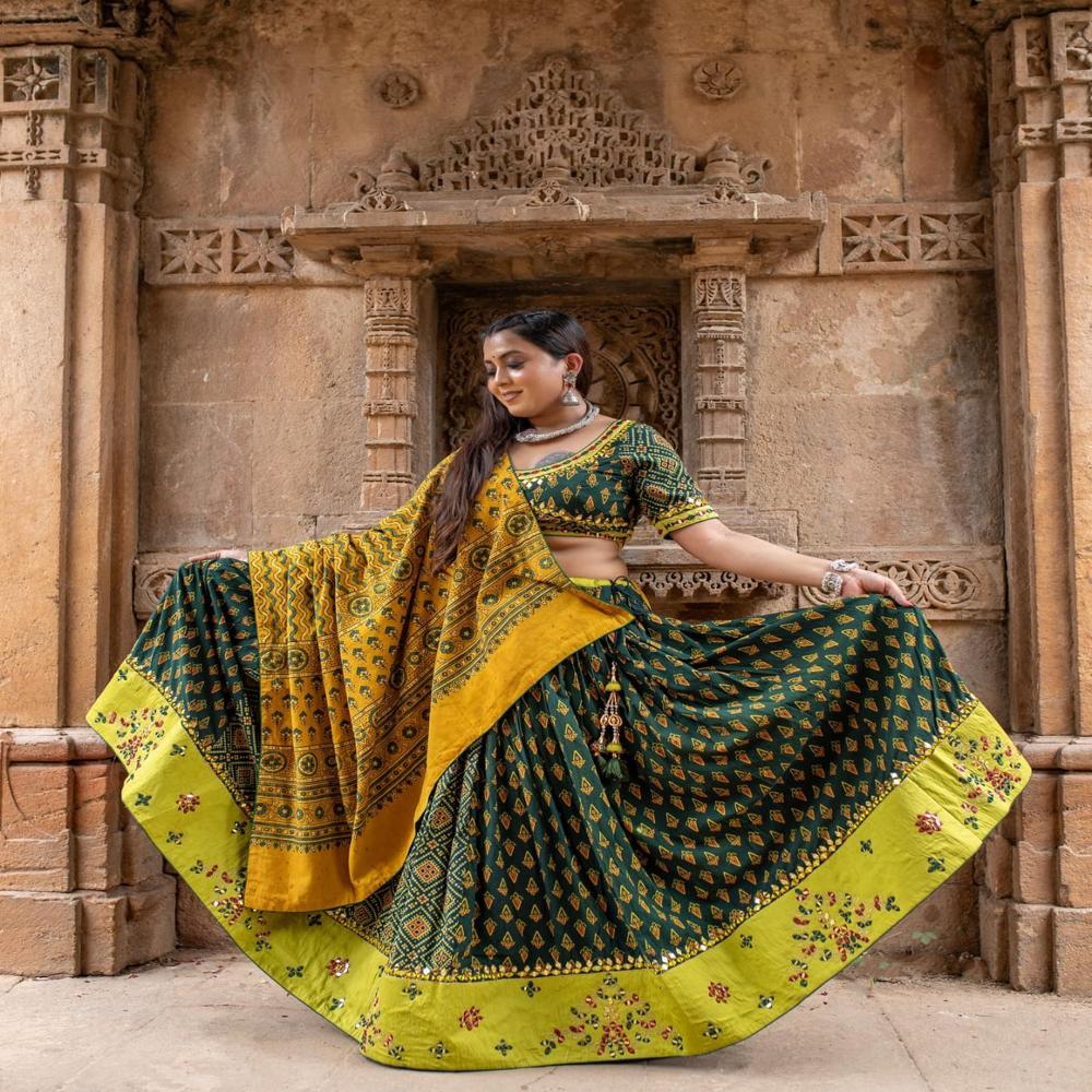 Digital Print Muslin Cotton Lehenga Choli