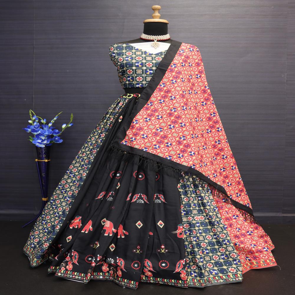 Digital Print Muslin Cotton Lehenga Choli