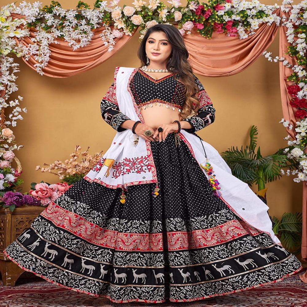 Digital Print Muslin Cotton Lehenga Choli