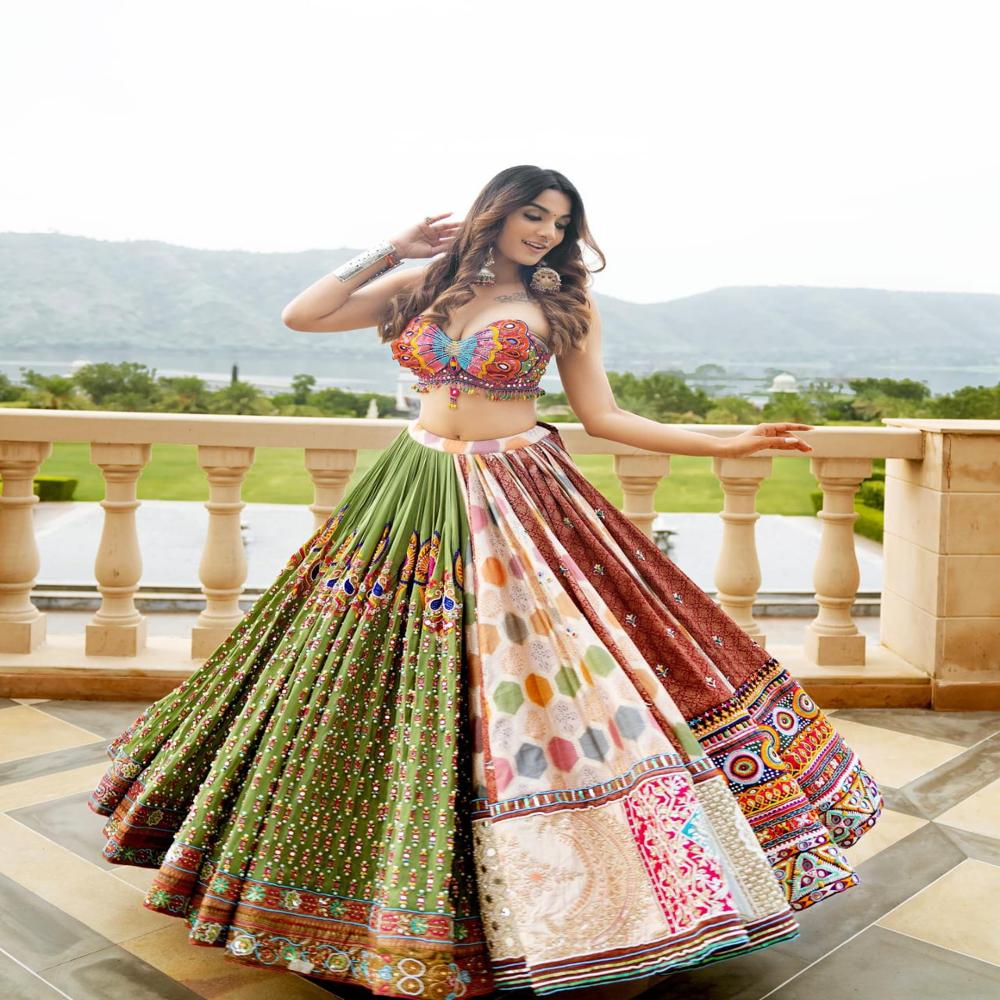 Digital Print Muslin Cotton Lehenga Choli