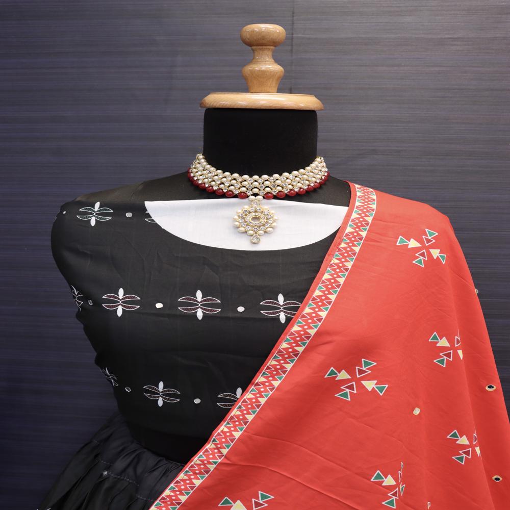 Digital Print Muslin Cotton Lehenga Choli