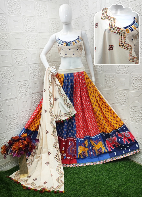 Digital Print Muslin Cotton Lehenga Choli