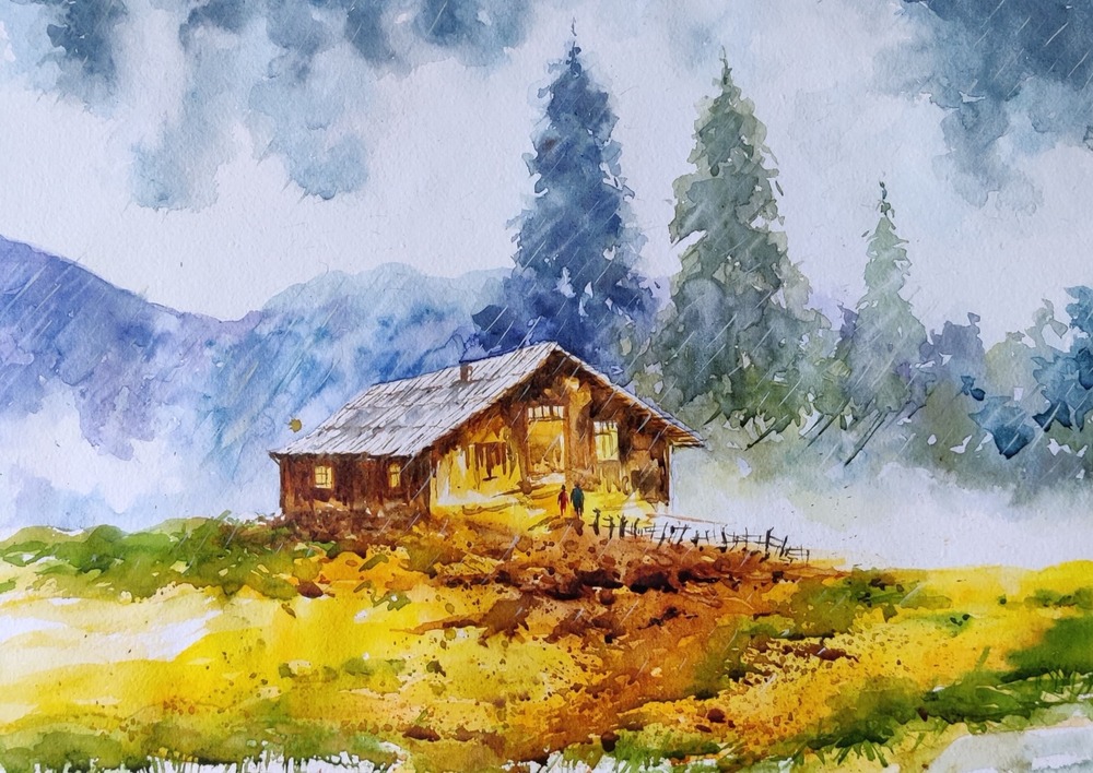 White Esprit's in Rainy Season Painting