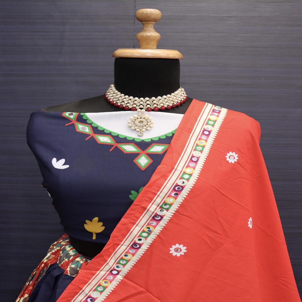 Digital Print Muslin Cotton Lehenga Choli