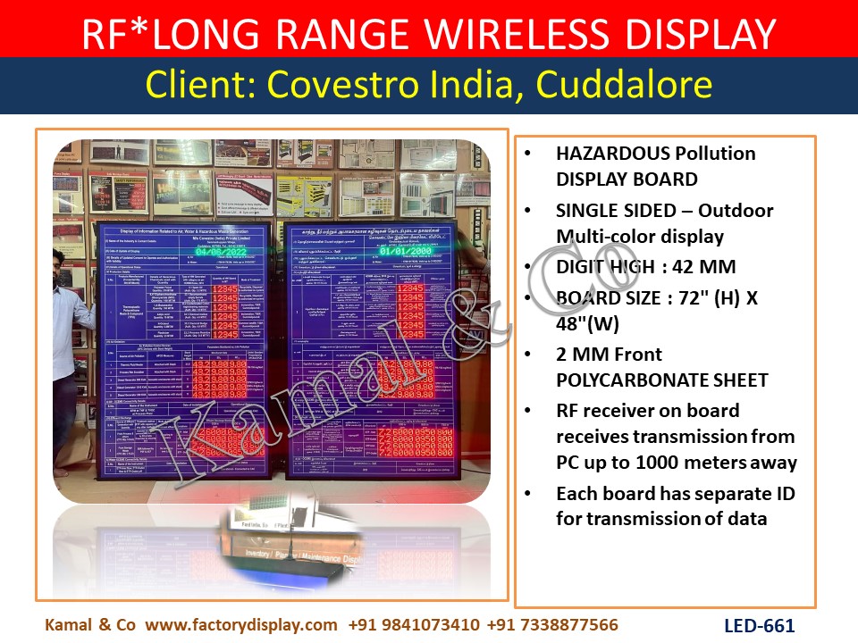 Led Hazardous Pollution Display Board