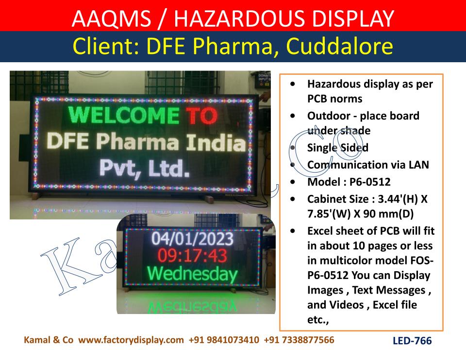 Led Hazardous Pollution Display Board