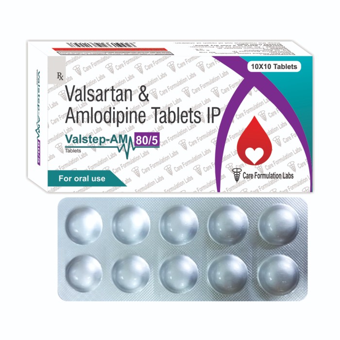 Valsartan IP 80 mg +Amlodipine Besylate IP Eq. to Amlodipine 5mg