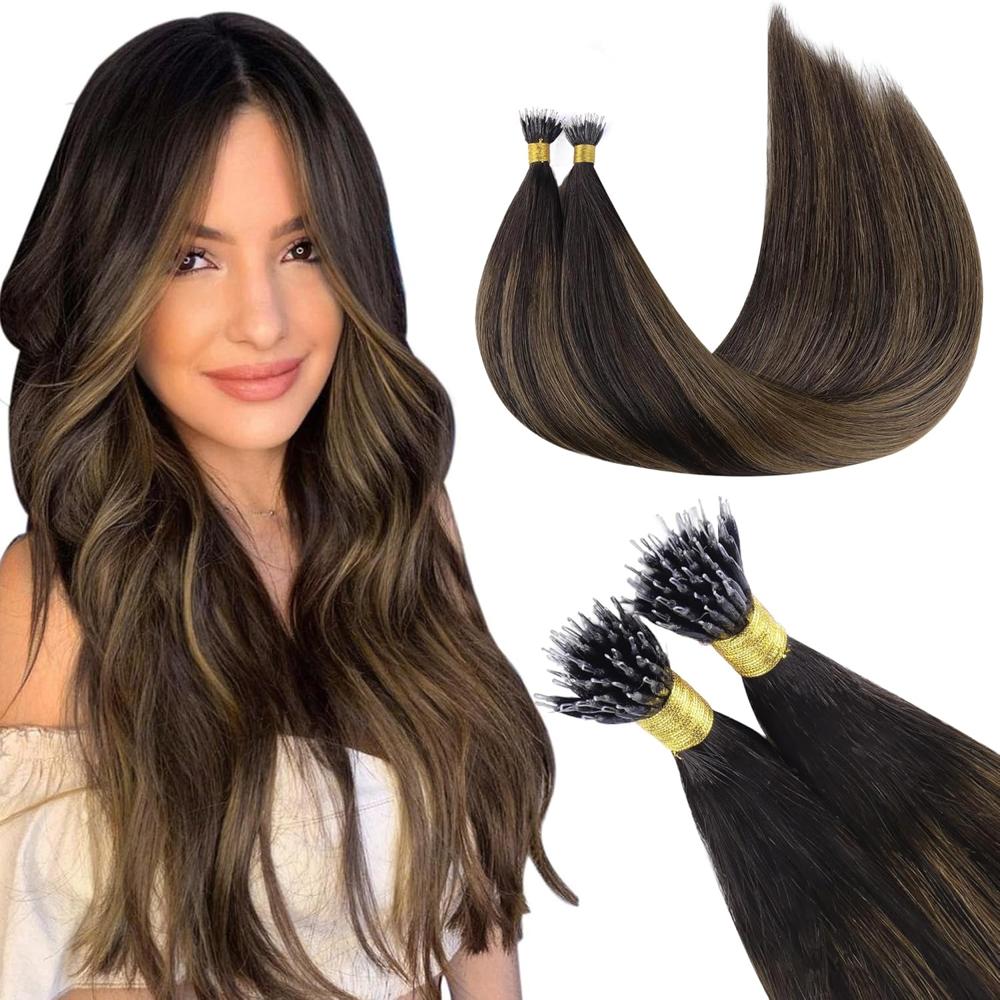 Nano Ring Bead Hair Extensions 24in | 100 strands Human Hair Cold Fusion Salon Isntall