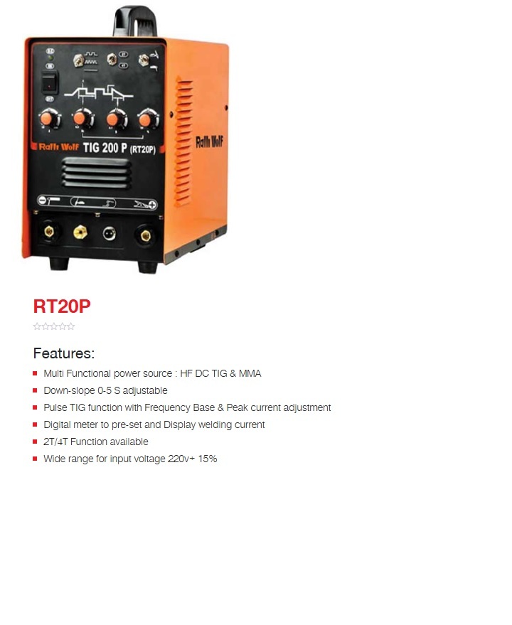 Ralli Wolf Welding Machine Tig Series (Rt20 P) - Feature: High Performance