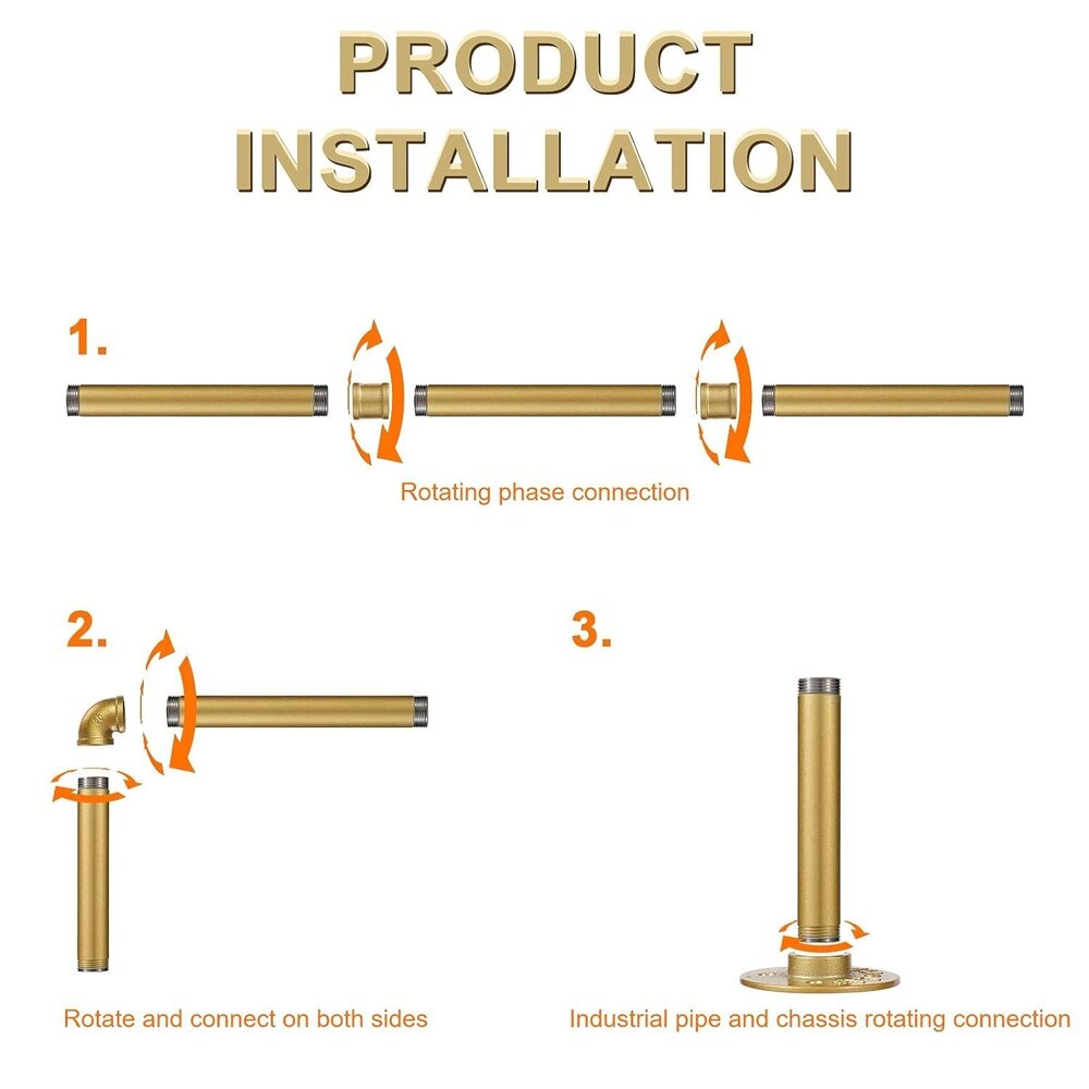 Gold Clothing Rack 29" Wall Mounted Golden Clothes Rack Pipe Clothes Hanger Rack Iron Golden