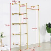 Garment Rack Heavy Duty Clothes Rack for Hanging Clothes, Metal Freestanding Wardrobe Rack, Gold