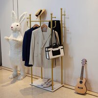 Garment Rack Gold Industrial Coat Rack With Marble Base, Heavy Duty Garment Rack - Application: Home