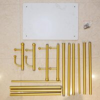 Garment Rack Gold Industrial Coat Rack with Marble Base, Heavy Duty Garment Rack
