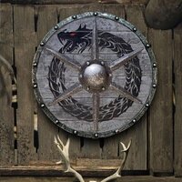 Viking ''24'' Shield Medieval Wooden Handmade Battle Larp Armor Metal Wall Home Decor