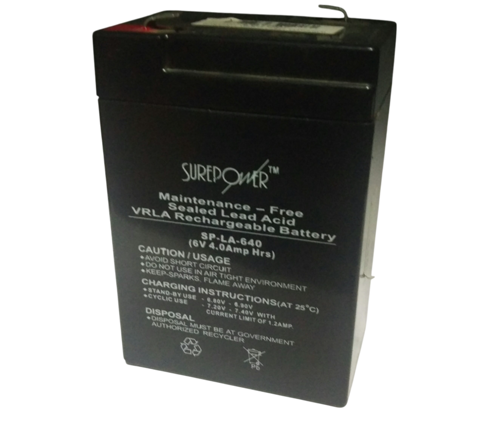 Surepower 6v, 4ah Sealed Lead Acid Battery, Sp-la-640