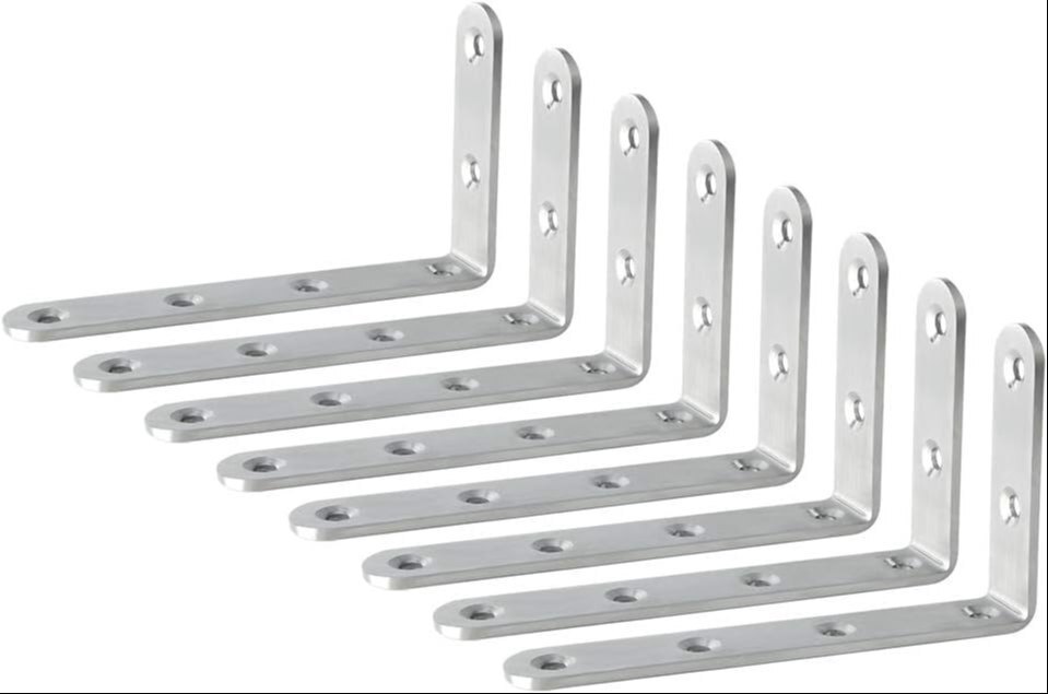 Heavy Duty L Wall Bracket Corner Brace,joint Angle Bracket For Hanging Support,5x3 Inch,pack Of 8