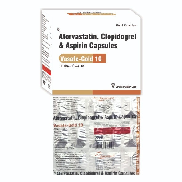 Atorvastatin Calcium IP Eq. to Atorvastatin 10 MG (As Granules)Clopidogrel Bisulphate IP Eq.to Clopidogrel 75 mg (As Granules) Aspirin Ip 75 mg (As Gastro Resistant Tablet)