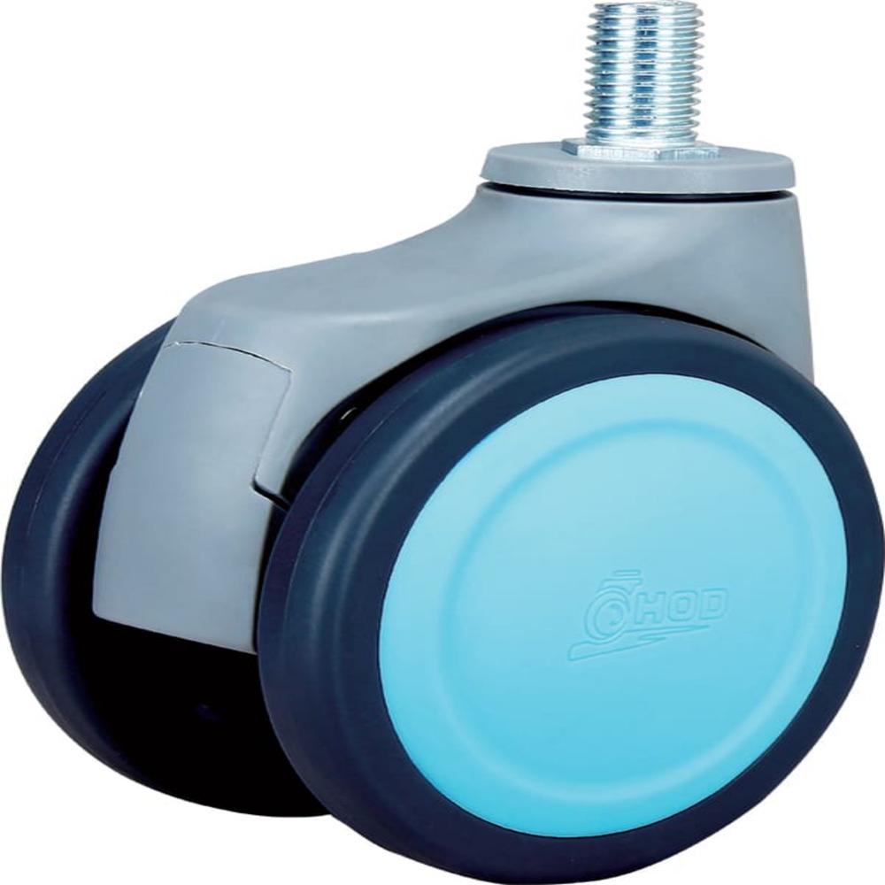 Chair Caster Wheels - Nylon 2x1.5 Inch Black | 100-500kg Load Capacity Powder Coated Finish Ideal For Trolleys And Carts