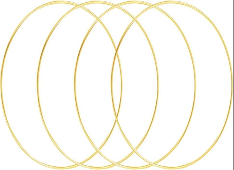 4pc 20 Inch Metal Hoop Floral Wreath Macrame Large Gold Craft Rings for Making Wedding Wreath