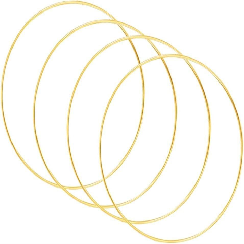 4pc 22 Inch Metal Hoop Floral Wreath Macrame Large Gold Craft Rings for Making Wedding Wreath