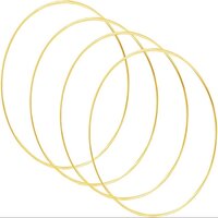 4pc 22 Inch Metal Hoop Floral Wreath Macrame Large Gold Craft Rings for Making Wedding Wreath