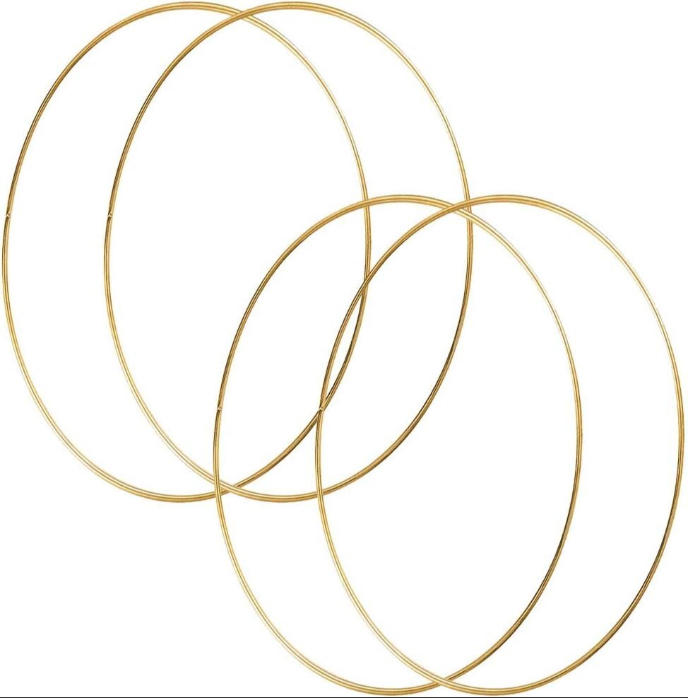 4 Pcs 19 Inch Metal Hoop Floral Wreath Macrame Gold Lagre Craft Rings for Making Wedding Wreath