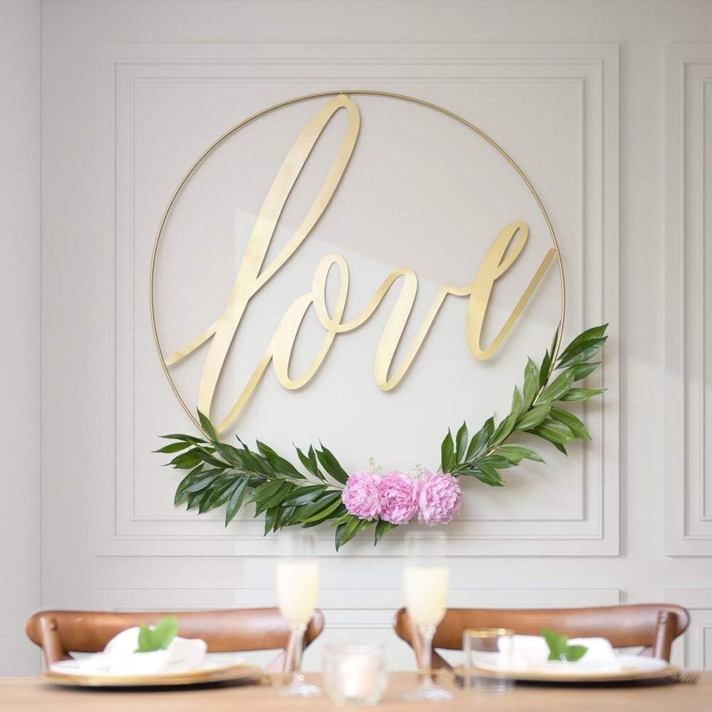 4 Pcs 19 Inch Metal Hoop Floral Wreath Macrame Gold Lagre Craft Rings for Making Wedding Wreath