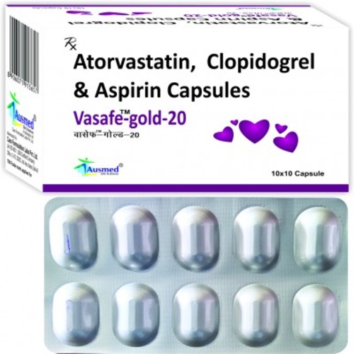 Atorvastatin   20mg. (As Granules) + Clopidogrel Bisulphate  IP Eq. to Clopidogrel   75mg. (As Granules) + Aspirin  IP  75mg. (As Gastro Resistant Tablet)