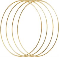 4pc 16 Inch Metal Hoop Floral Wreath Macrame Gold Large Craft Rings for Making Wedding Wreath