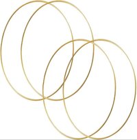 4 Pcs 24 Inch Metal Hoop Floral Wreath Macrame 5mm Wire Gold Large Craft Rings