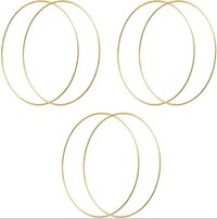 6pc 12 Inch Metal Hoop Craft Floral Wreath Macrame Rings Gold for Making Wedding Wreath