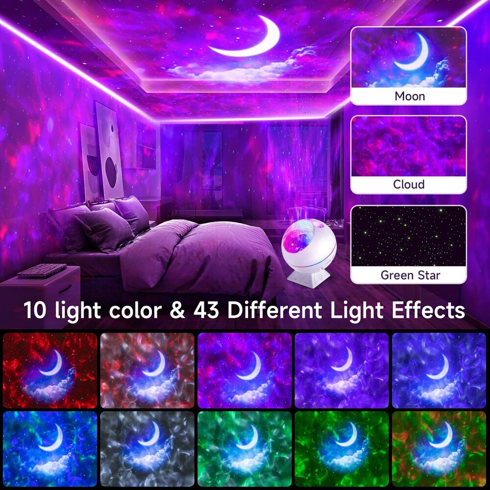 Ocean Nebula Star Projector Night Light - Color: Multicolor