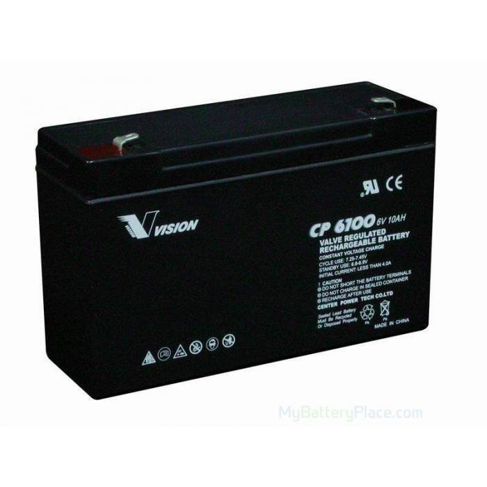 Vision 6V, 10AH SLA Battery, CP-6100