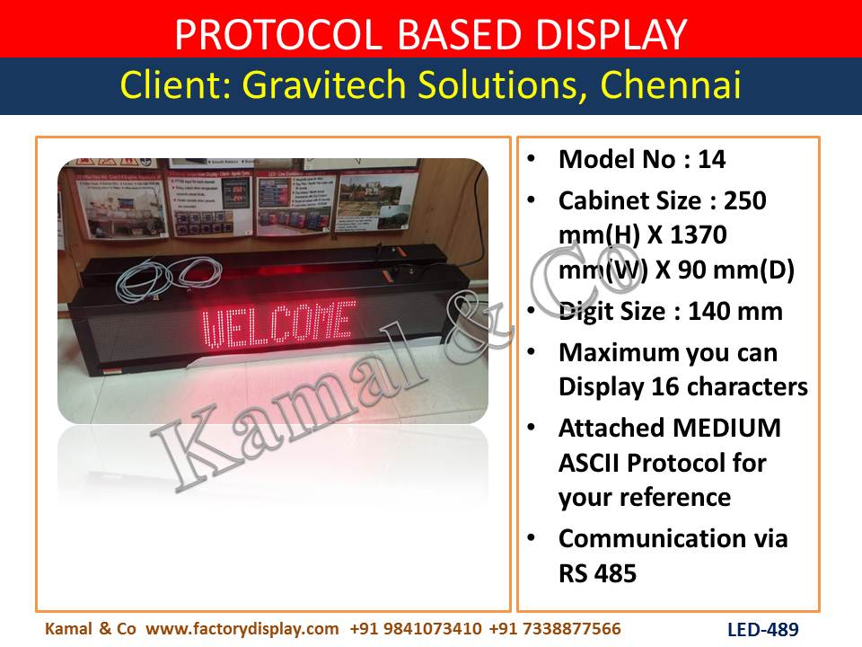 Led Modbus Slave Display Board