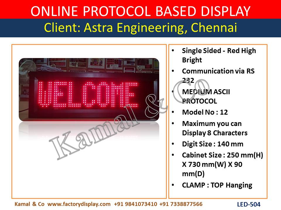 Led Modbus Slave Display Board