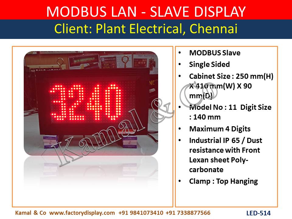 Led Modbus Slave Display Board