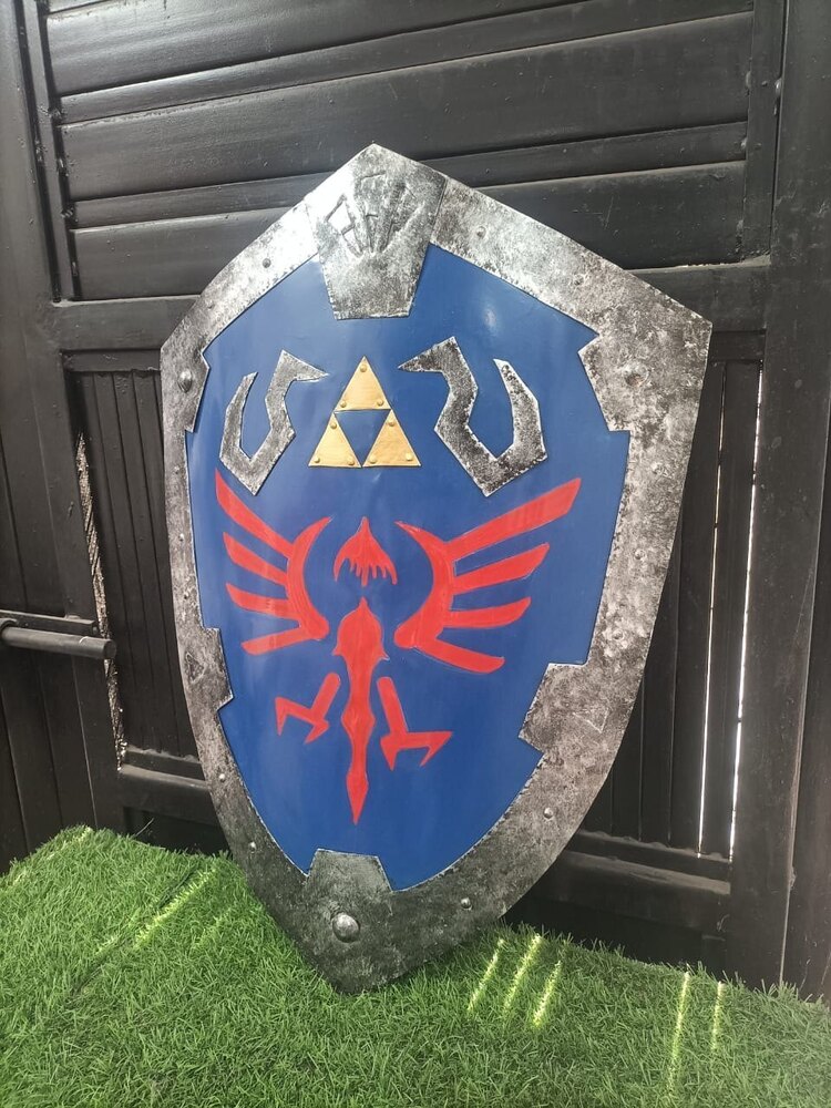 Medieval Steel Shield Legend of Zelda Hylian Shield Ocarina of Time Steel Plated