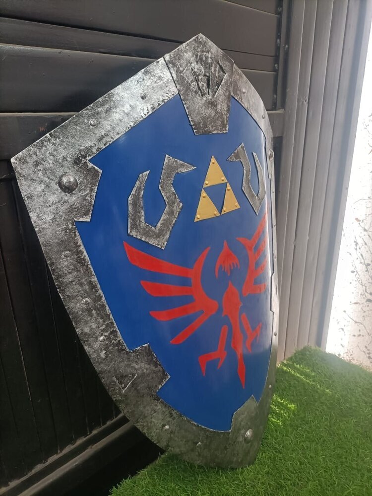 Medieval Steel Shield Legend of Zelda Hylian Shield Ocarina of Time Steel Plated