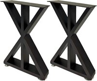 Metal Furniture Legs Industrial Black Iron Coffee Table Legs 15.4" Height 11" Wide Desk Legs 2 Pcs - Finish: Polished