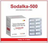 Sodalka-500 Tablets - Sodium Bicarbonate, 500 Mg Per Tablet | Supports Dietary Balance, Alkalizing Agent, Convenient Tablet Form