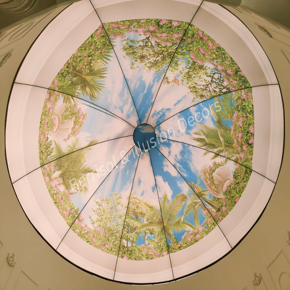 Printed Round Stretch Ceiling - Shape: Customizable