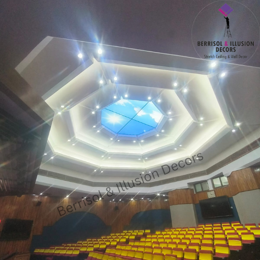 Printed Round Stretch Ceiling - 0.18mm Thick, Customizable Printed Design | Premium Quality Material, Modern Aesthetic For Versatile Spaces