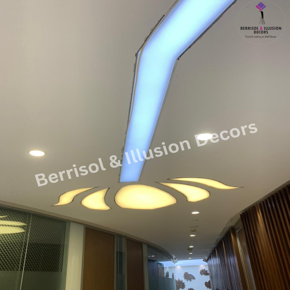 Round Translucent Stretch Ceiling - Pattern: Plain