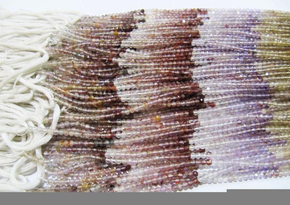 Natural Multi Rutilated Quartz 2.5 To 3mm Beads