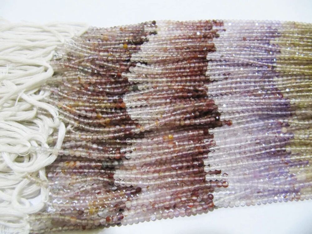 Natural Multi Rutilated Quartz 2.5 To 3mm Beads